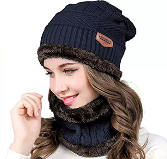 Beanie Wool Cap With Neck Warmer. Full Set-2 Pieces.and gloves 

Material: Soft & Skin-Friendly Wool Fabric
Unisex Caps and gloves ( For Both Men & Women